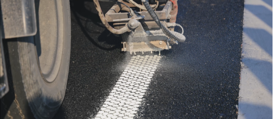 Thermoplastic Road Marking Construction Site
